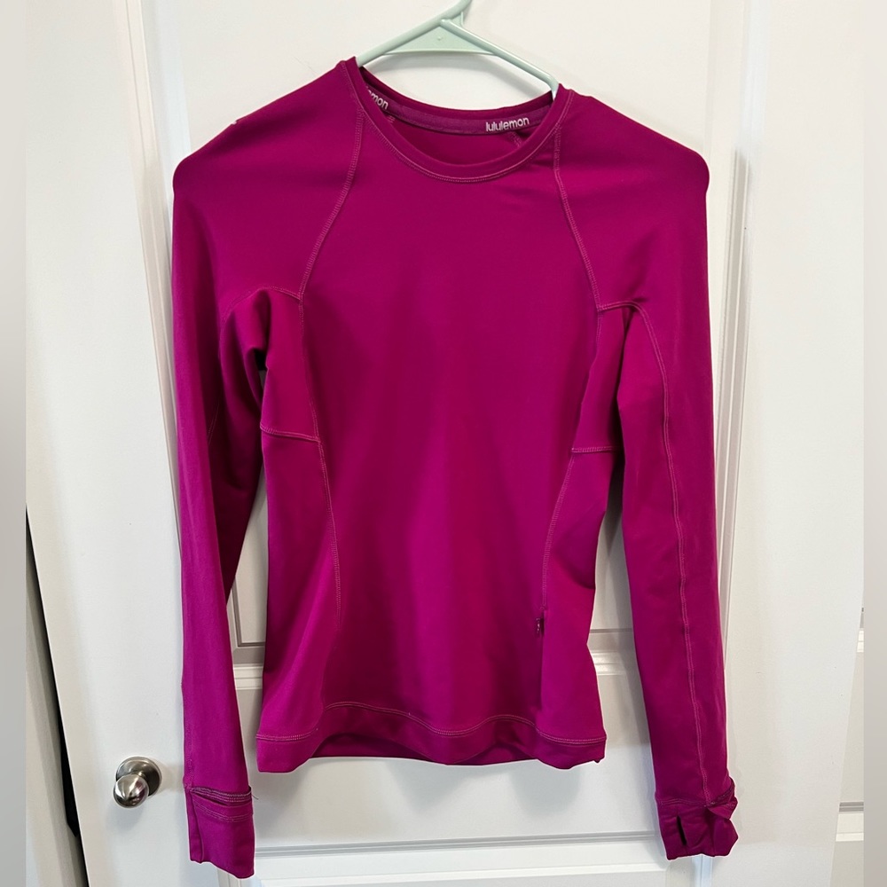 Lululemon Runderful Long Sleeve Deep Fuschia 2 - Picture 5 of 11